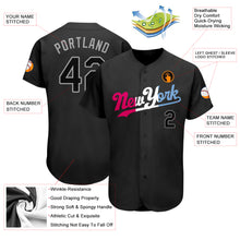 Load image into Gallery viewer, Custom Black Black-Pink Authentic Baseball Jersey