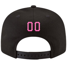 Load image into Gallery viewer, Custom Black Pink-Powder Blue Stitched Adjustable Snapback Hat