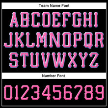 Load image into Gallery viewer, Custom Black Pink-Powder Blue Stitched Adjustable Snapback Hat