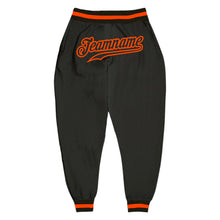 Load image into Gallery viewer, Custom Black Black-Orange Sports Pants