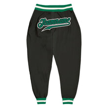 Load image into Gallery viewer, Custom Black Kelly Green-White Sports Pants