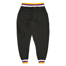 Load image into Gallery viewer, Custom Black Purple-Gold Sports Pants