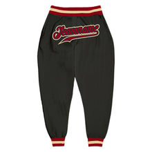 Load image into Gallery viewer, Custom Black Maroon-Crem Sports Pants