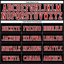 Load image into Gallery viewer, Custom Black Red-White Stitched Cuffed Knit Hat