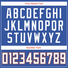 Load image into Gallery viewer, Custom Blue White-Orange Round Neck Rib-Knit Basketball Jersey