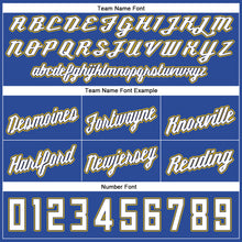 Load image into Gallery viewer, Custom Blue White-Gold Authentic Throwback Basketball Shorts