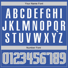 Load image into Gallery viewer, Custom Blue Silver Gray-Navy Authentic Throwback Basketball Jersey