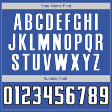 Load image into Gallery viewer, Custom Blue White-Black Authentic Throwback Basketball Jersey