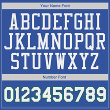 Load image into Gallery viewer, Custom Blue White-Kelly Green Authentic Throwback Basketball Jersey