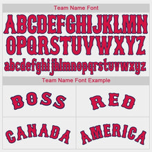 Load image into Gallery viewer, Custom White Red-Navy Baseball Jersey