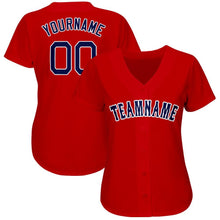 Load image into Gallery viewer, Custom Red Navy-White Baseball Jersey