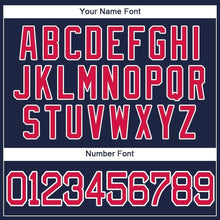Load image into Gallery viewer, Custom Navy Red-White Baseball Jersey