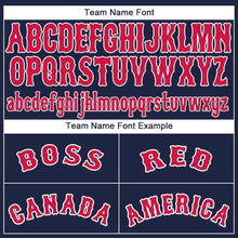 Load image into Gallery viewer, Custom Navy Red-White Baseball Jersey