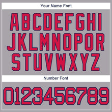 Load image into Gallery viewer, Custom Gray Red-Navy Baseball Jersey