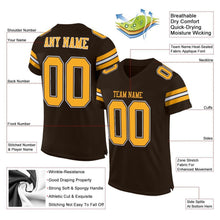 Load image into Gallery viewer, Custom Brown Gold-White Mesh Authentic Football Jersey