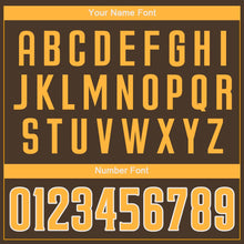 Load image into Gallery viewer, Custom Brown Gold-White Authentic Baseball Jersey