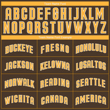 Load image into Gallery viewer, Custom Brown Gold-White Authentic Baseball Jersey