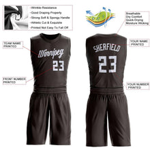 Load image into Gallery viewer, Custom Brown White Round Neck Suit Basketball Jersey