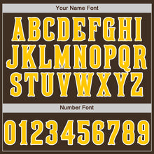 Load image into Gallery viewer, Custom Brown Gold-White Authentic Baseball Jersey