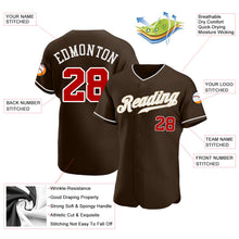 Load image into Gallery viewer, Custom Brown Red-White Authentic Baseball Jersey