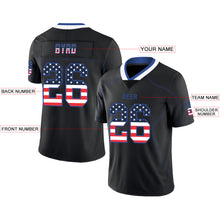 Load image into Gallery viewer, Custom Lights Out Black Royal-White USA Flag Fashion Football Jersey