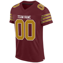 Load image into Gallery viewer, Custom Burgundy Orange-White Mesh Authentic Football Jersey