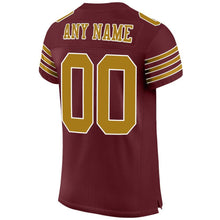 Load image into Gallery viewer, Custom Burgundy Orange-White Mesh Authentic Football Jersey