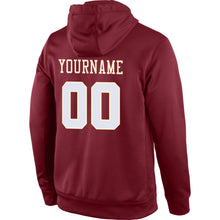 Load image into Gallery viewer, Custom Stitched Burgundy White-Cream Sports Pullover Sweatshirt Hoodie