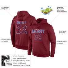 Load image into Gallery viewer, Custom Stitched Burgundy Burgundy-Light Blue Sports Pullover Sweatshirt Hoodie