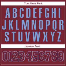 Load image into Gallery viewer, Custom Stitched Burgundy Burgundy-Light Blue Sports Pullover Sweatshirt Hoodie