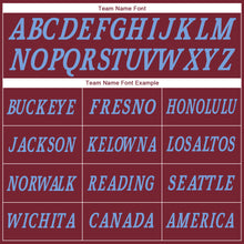 Load image into Gallery viewer, Custom Stitched Burgundy Burgundy-Light Blue Sports Pullover Sweatshirt Hoodie