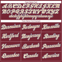 Load image into Gallery viewer, Custom Stitched Burgundy Cream-Light Blue Sports Pullover Sweatshirt Hoodie