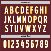 Load image into Gallery viewer, Custom Burgundy White-Gold Hockey Jersey