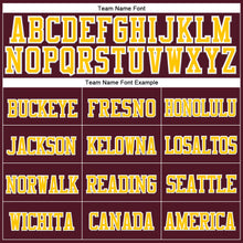 Load image into Gallery viewer, Custom Burgundy Gold-White Stitched Cuffed Knit Hat