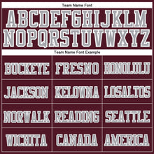 Load image into Gallery viewer, Custom Burgundy Gray-White Stitched Cuffed Knit Hat