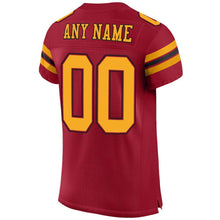 Load image into Gallery viewer, Custom Cardinal Gold-Black Mesh Authentic Football Jersey