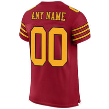 Load image into Gallery viewer, Custom Cardinal Gold-Black Mesh Authentic Football Jersey