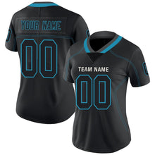 Load image into Gallery viewer, Custom Lights Out Black Panther Blue-Gray Football Jersey
