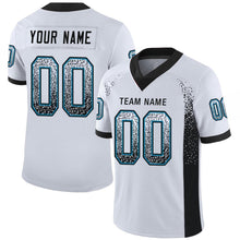 Load image into Gallery viewer, Custom White Black-Panther Blue Mesh Drift Fashion Football Jersey