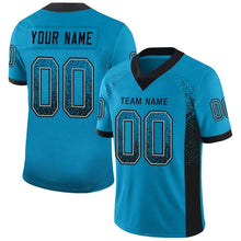 Load image into Gallery viewer, Custom Panther Blue Black-Gray Mesh Drift Fashion Football Jersey