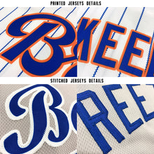 Load image into Gallery viewer, Custom White Royal Strip Royal-Red Baseball Jersey