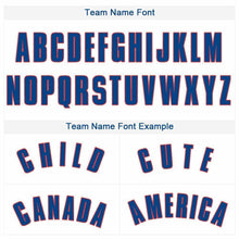 Load image into Gallery viewer, Custom White Royal Strip Royal-Red Baseball Jersey