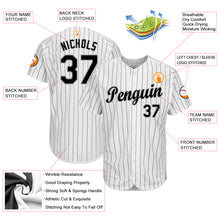 Load image into Gallery viewer, Custom White Black Strip Black-Gray Baseball Jersey