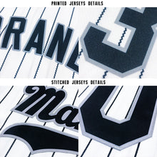 Load image into Gallery viewer, Custom White Black Strip Black-Gray Baseball Jersey