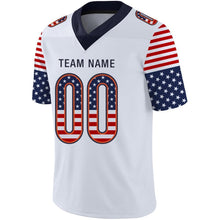Load image into Gallery viewer, Custom White Navy-Orange USA Flag Fashion Football Jersey
