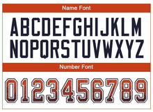 Load image into Gallery viewer, Custom Orange Navy-White Mesh Drift Fashion Football Jersey