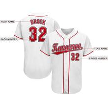 Load image into Gallery viewer, Custom White Red-Black Baseball Jersey