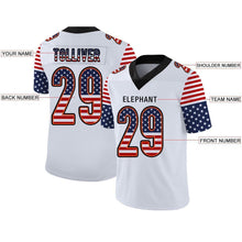 Load image into Gallery viewer, Custom White Black-Orange USA Flag Fashion Football Jersey