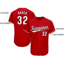 Load image into Gallery viewer, Custom Red White-Black Baseball Jersey