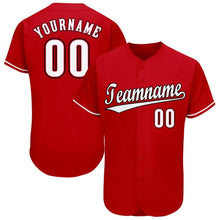 Load image into Gallery viewer, Custom Red White-Black Baseball Jersey